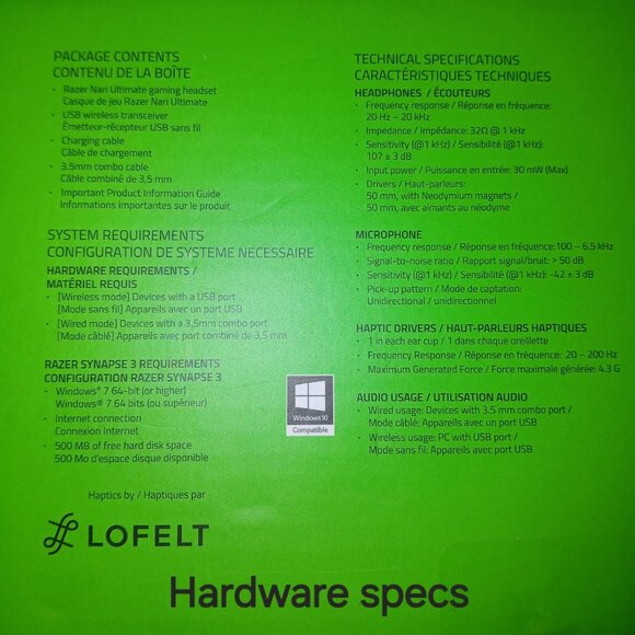 Razer Nari Ultimate Wireless Gaming Headset with Mic and Haptic Technology - Picture 10 of 13